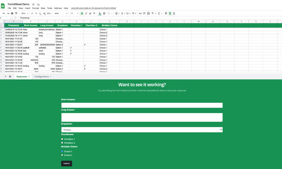 Form2Sheet screenshot 1
