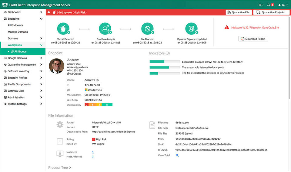 FortiClient screenshot
