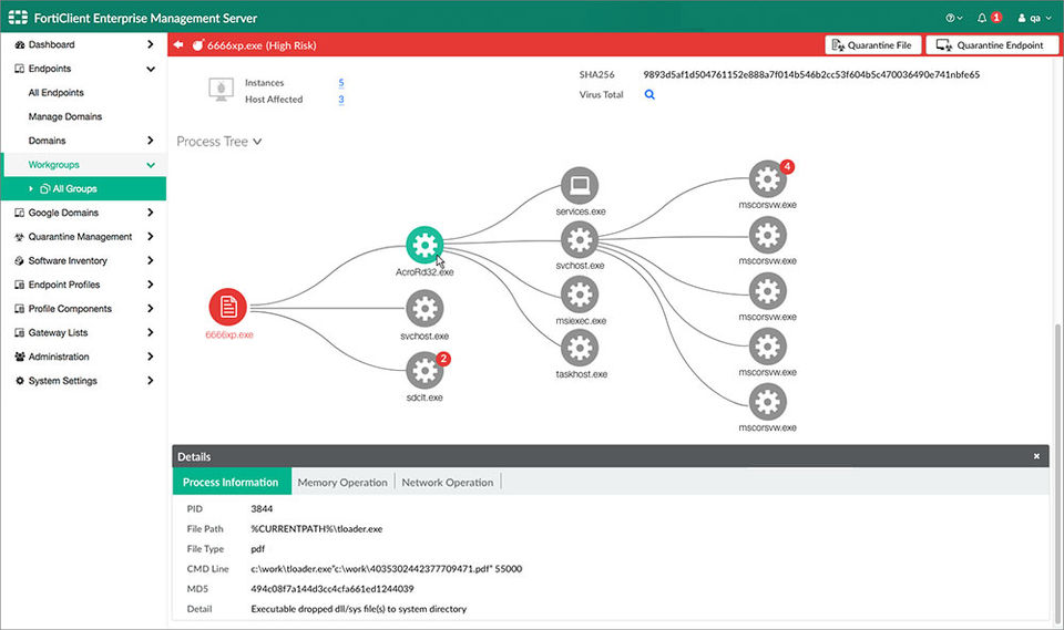 FortiClient screenshot