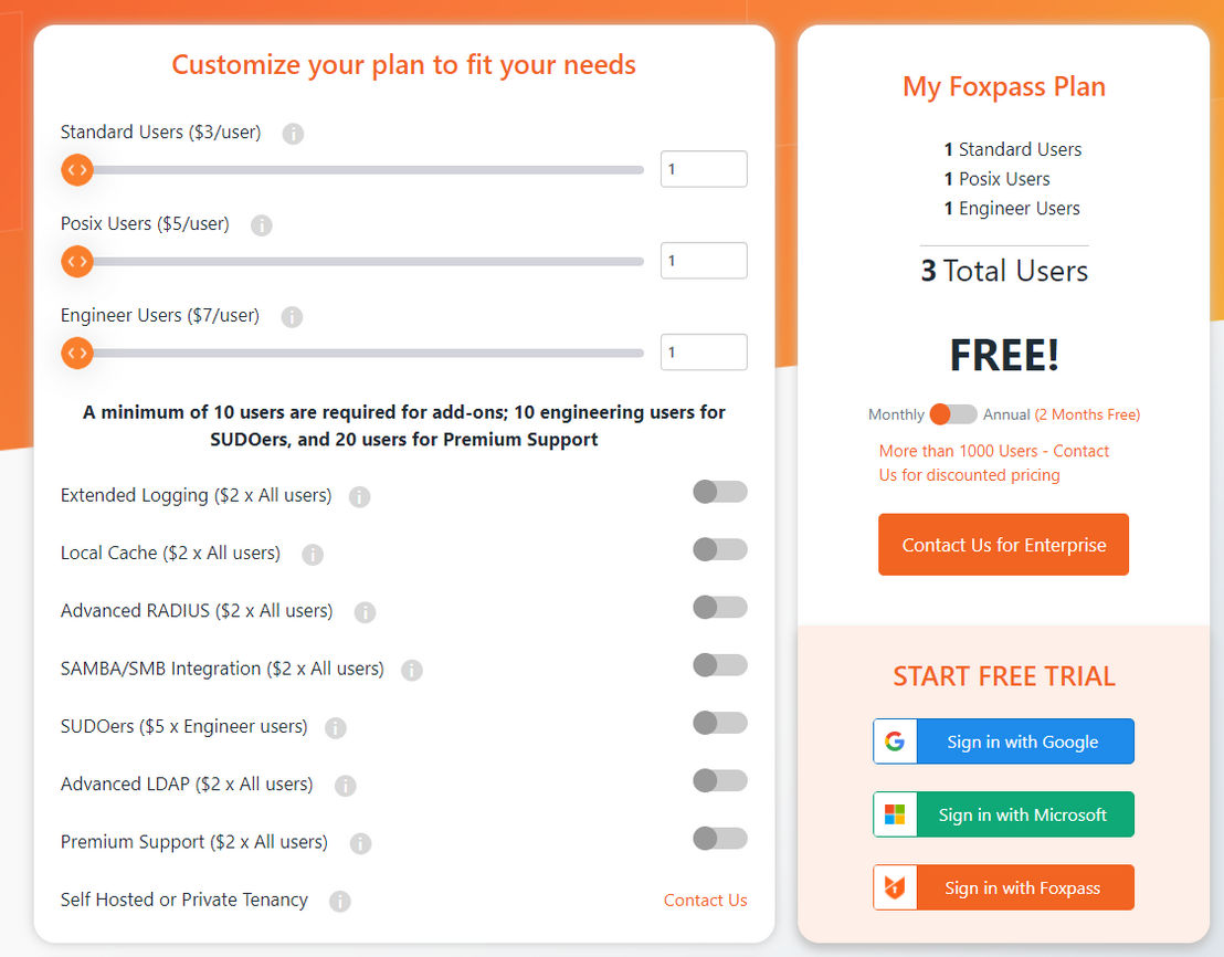 Foxpass pricing 1