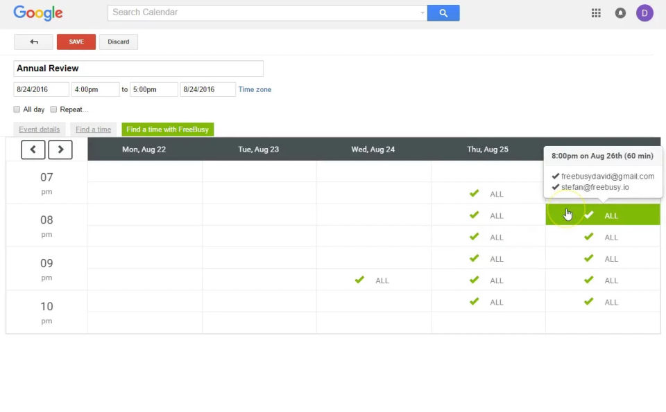 FreeBusy screenshot 1