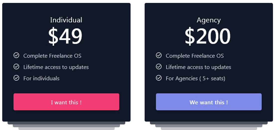 Freelance OS pricing