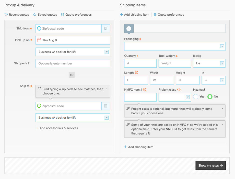 Freightview screenshot