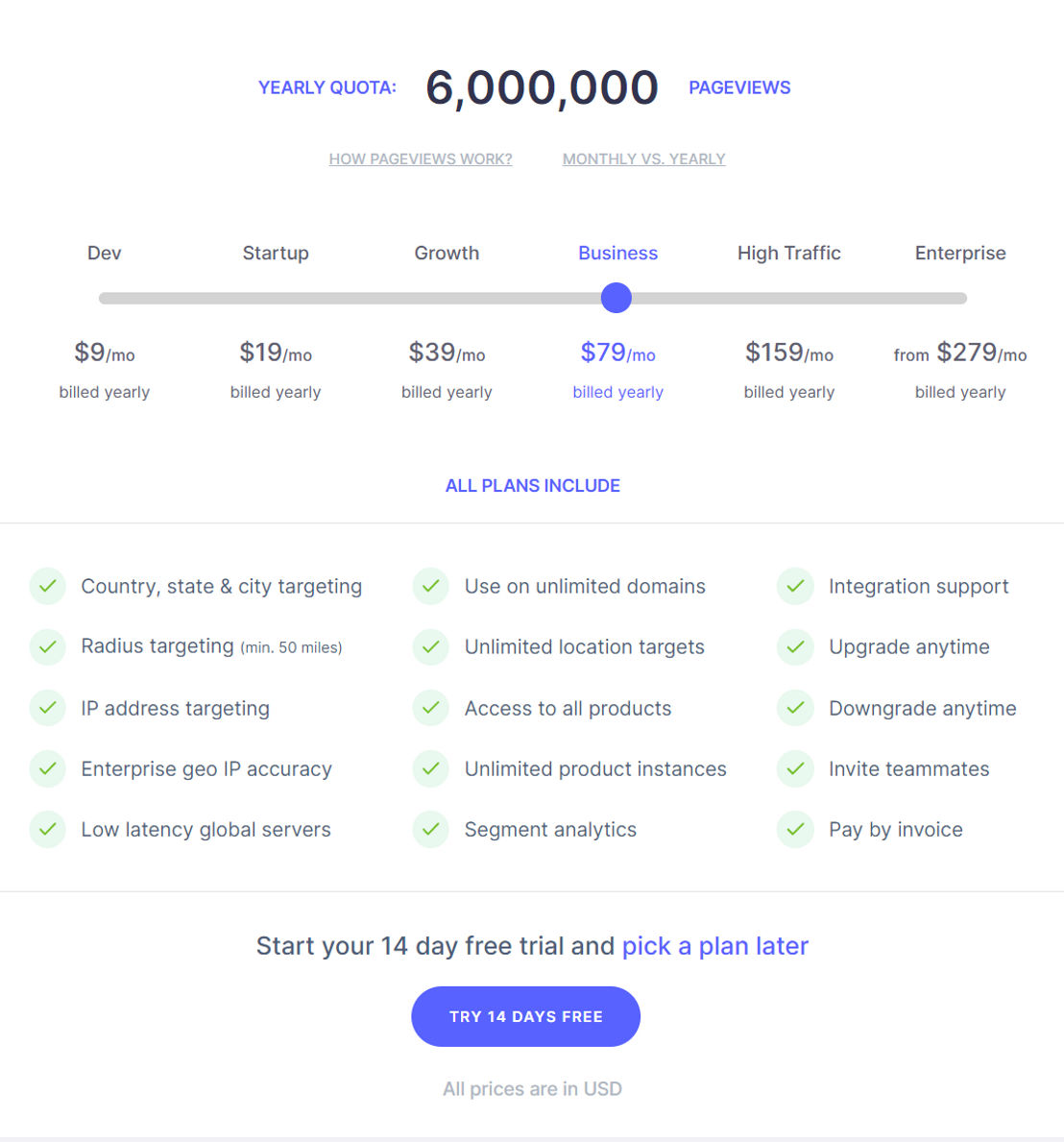 Geo Targetly pricing 1