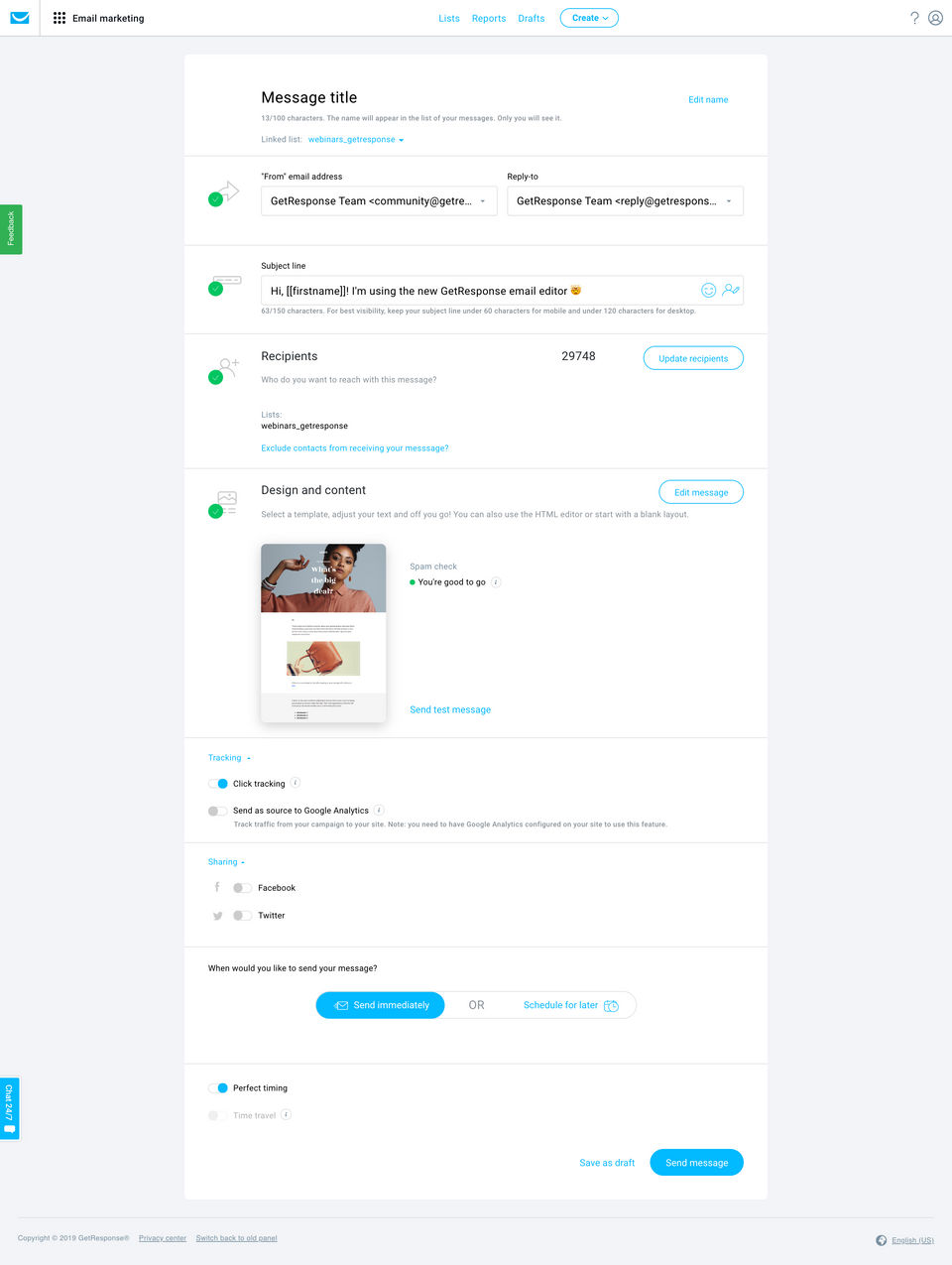 GetResponse screenshot 2
