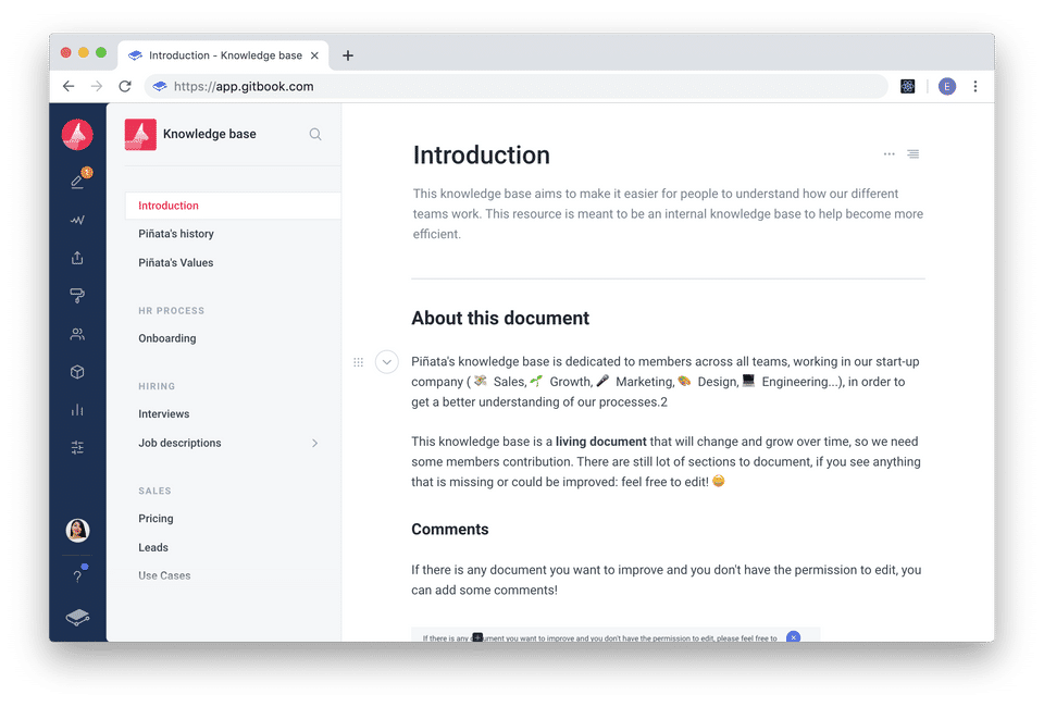 GitBook screenshot 2