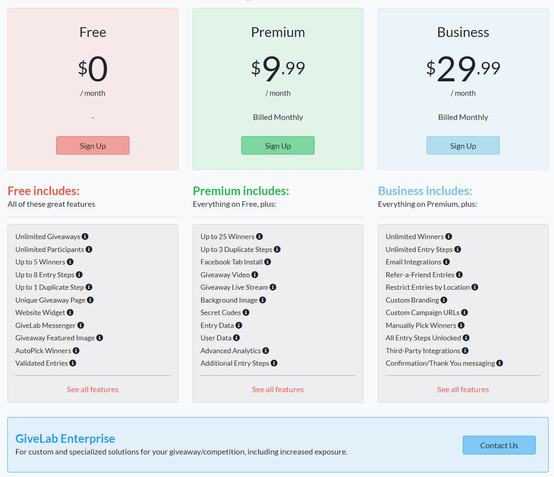 GiveLab pricing 1