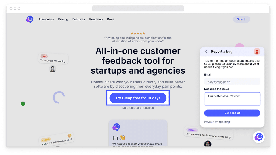 Gleap screenshot 1