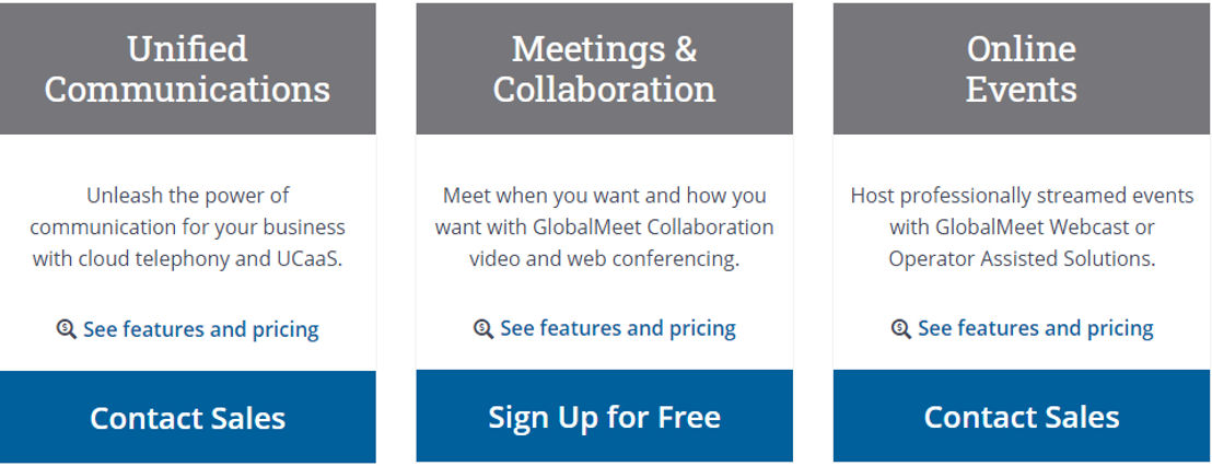 GlobalMeet Webinar pricing 1