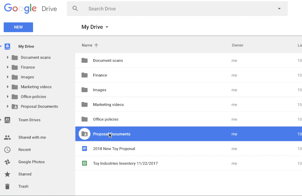 Google Drive screenshot