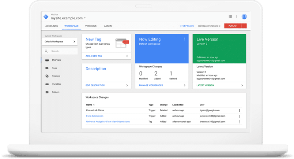Google Tag Manager screenshot 1