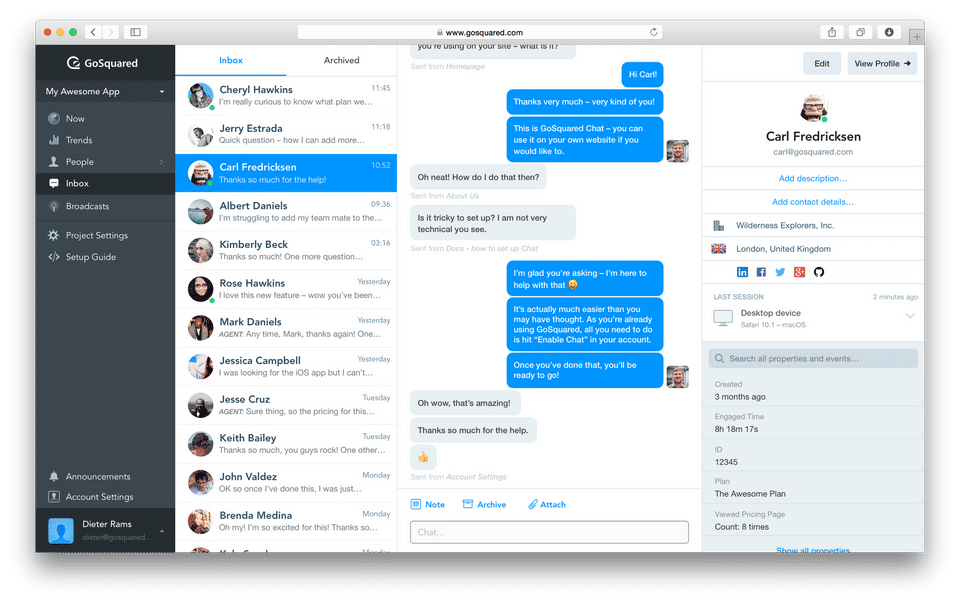 GoSquared screenshot 2