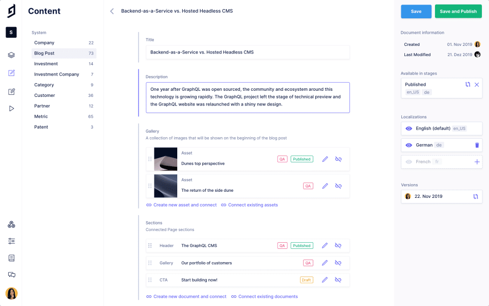 GraphCMS screenshot 1