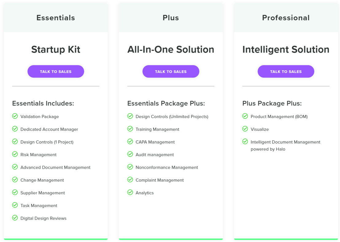Greenlight Guru pricing 1