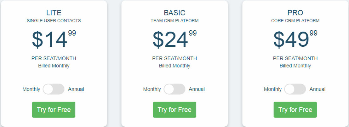 Gro CRM pricing 1