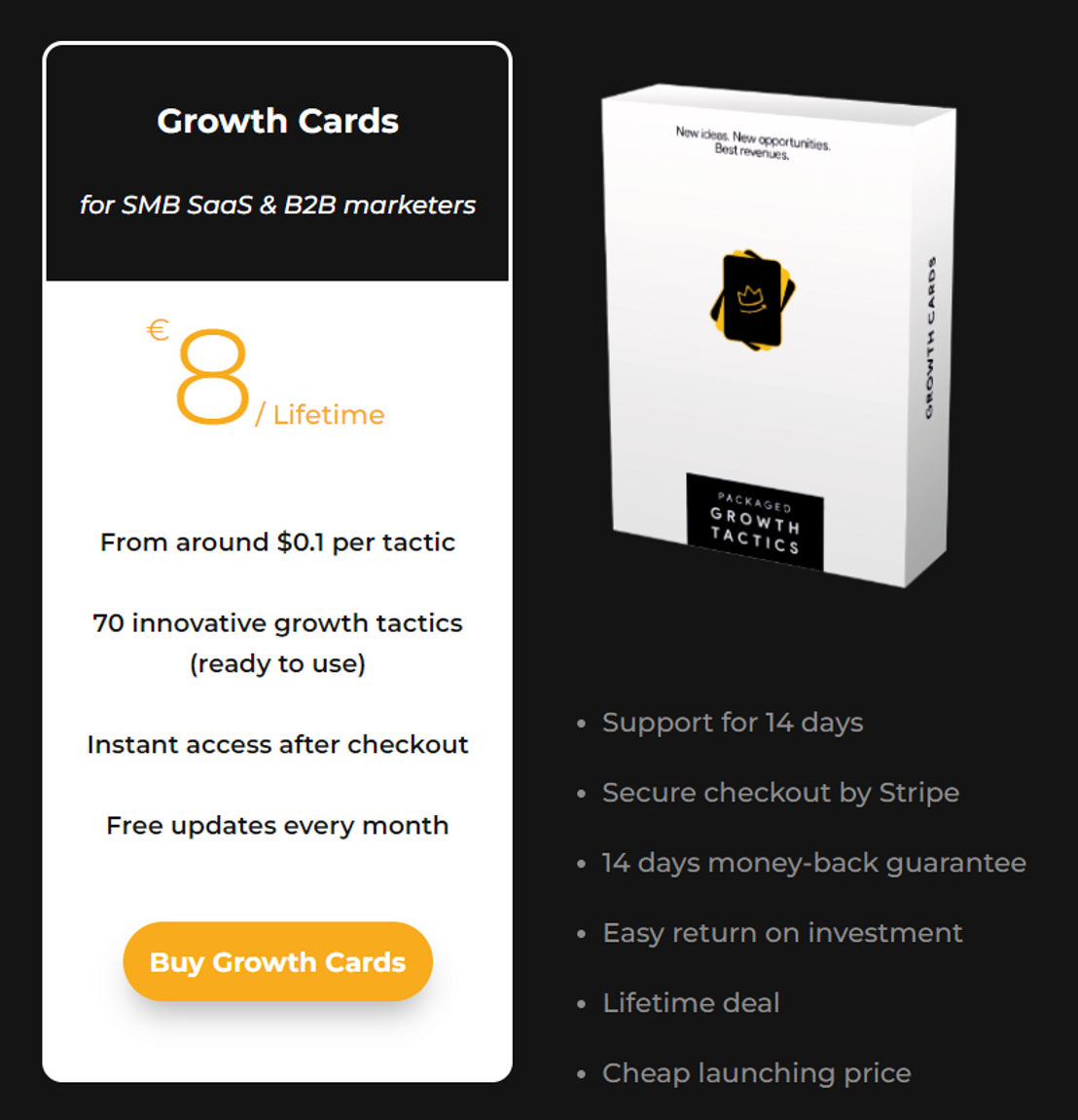 Growth Cards pricing 1
