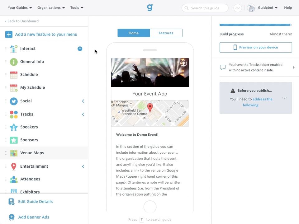 Guidebook screenshot 1