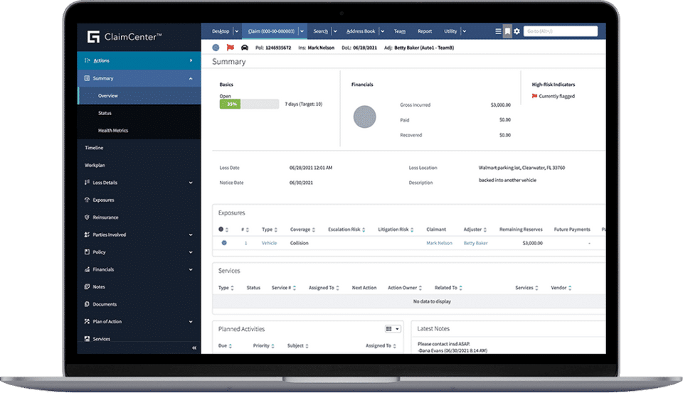 Guidewire ClaimCenter screenshot 2