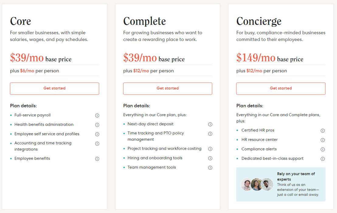 Gusto pricing 1