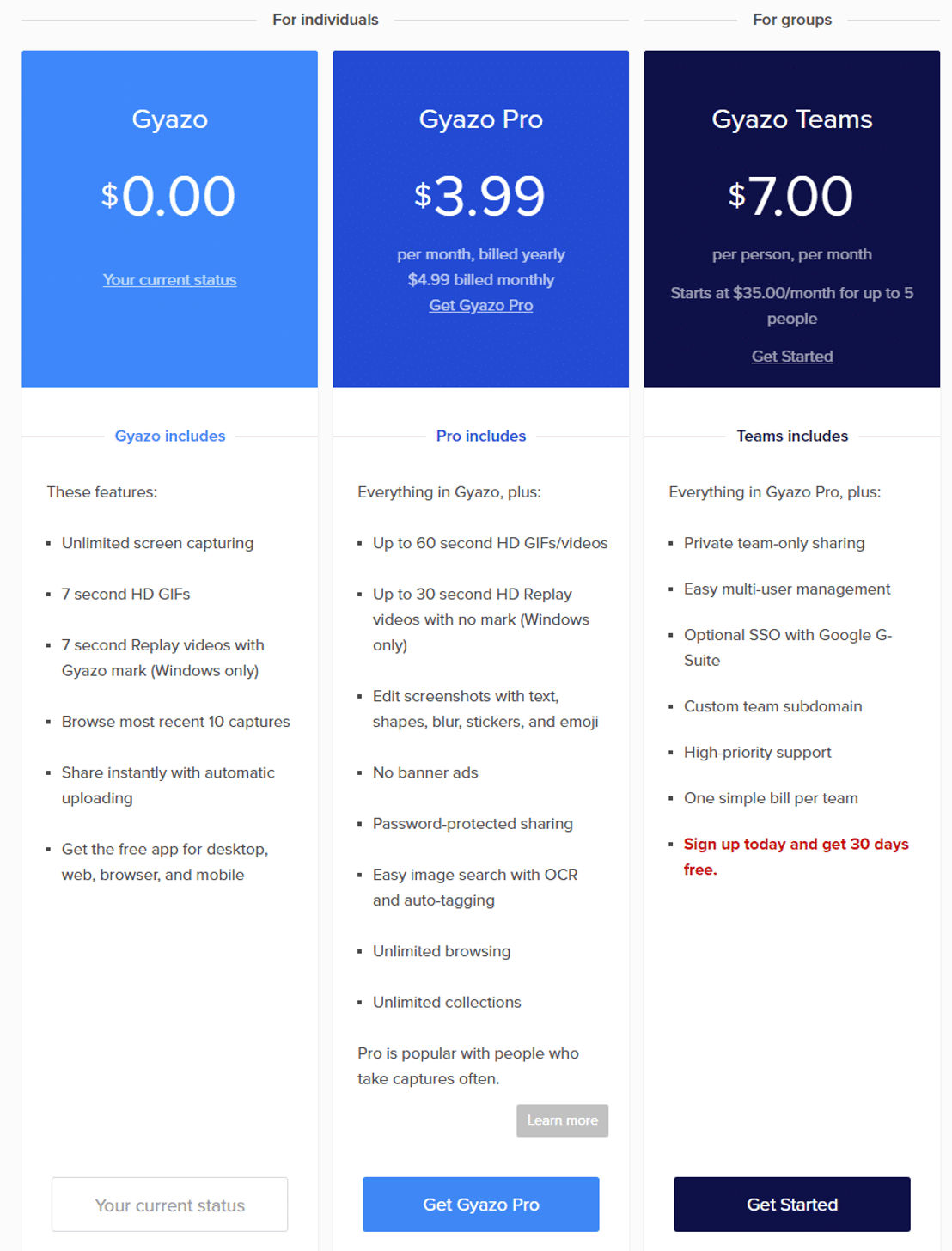 Gyazo pricing 2