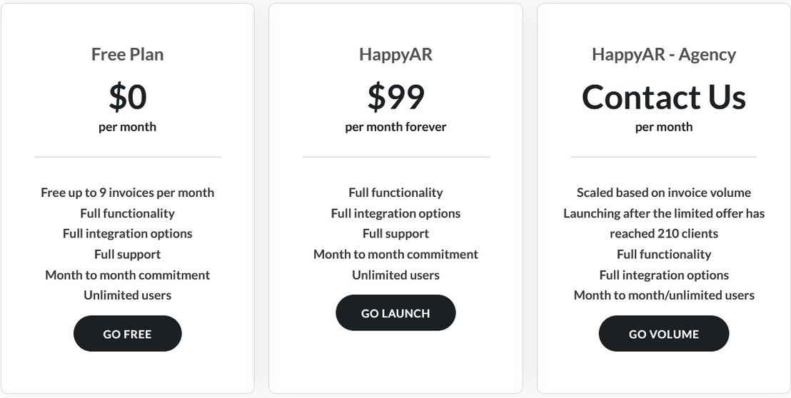 HappyAR pricing 1