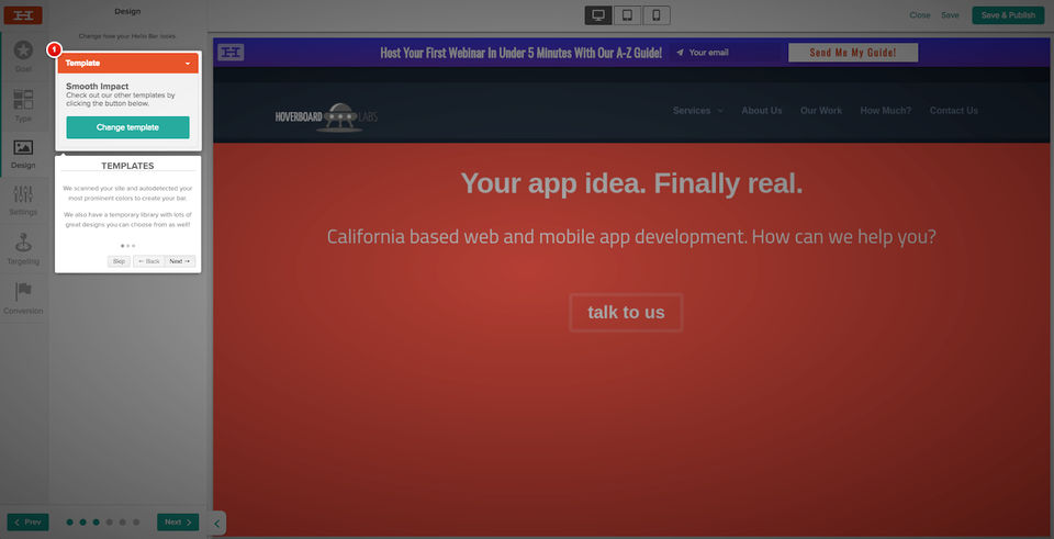 Hello Bar screenshot
