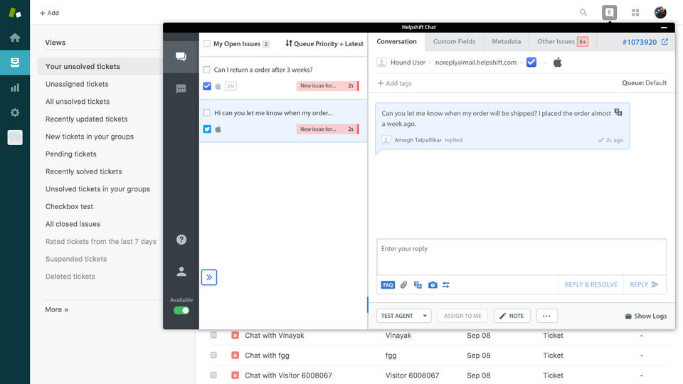 Helpshift screenshot 1