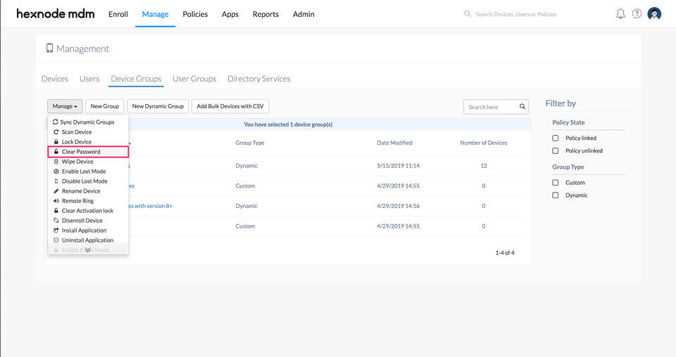 Hexnode MDM screenshot