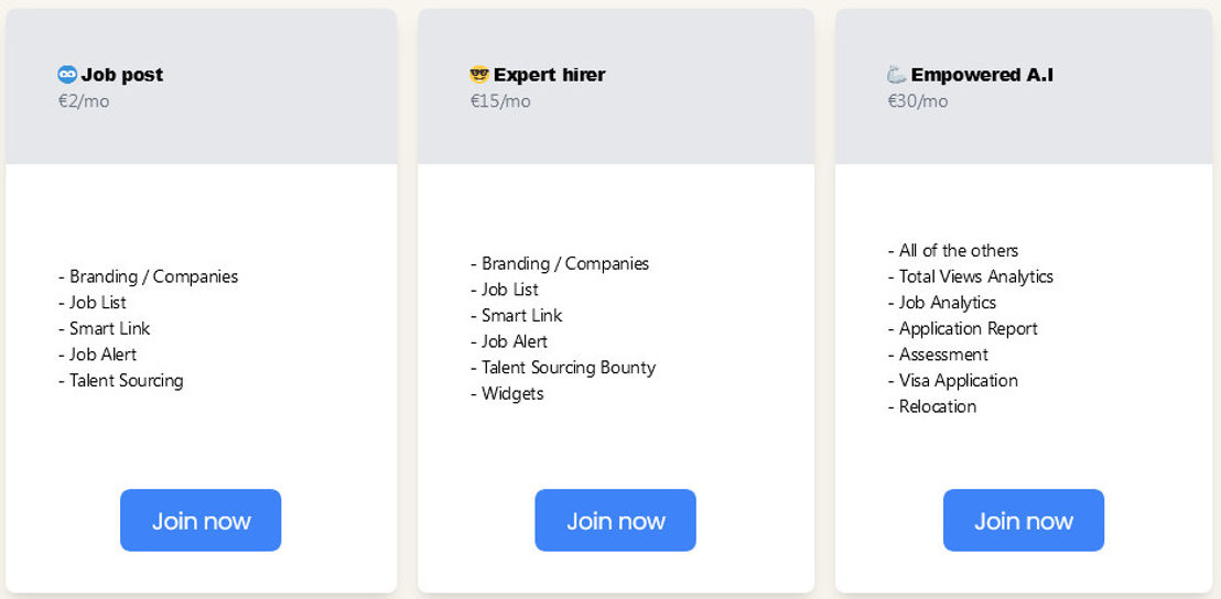 hireBrain pricing 1