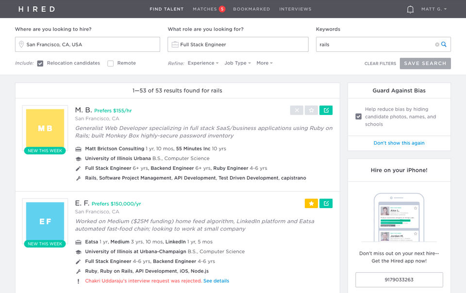 Hired screenshot 3