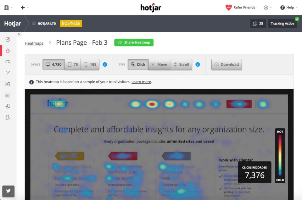 Hotjar screenshot 3