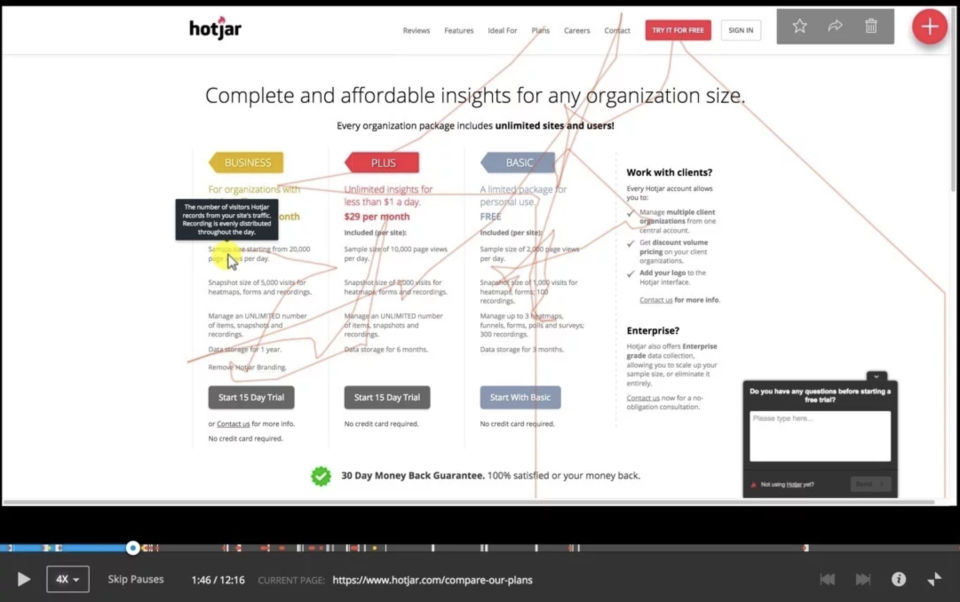 Hotjar screenshot 1