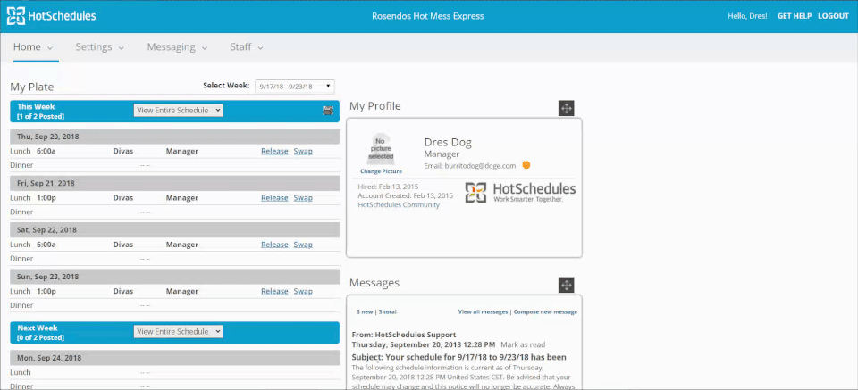 HotSchedules screenshot