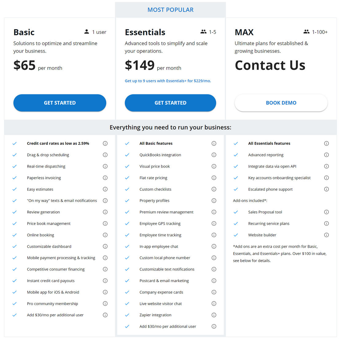 Housecall Pro pricing 1
