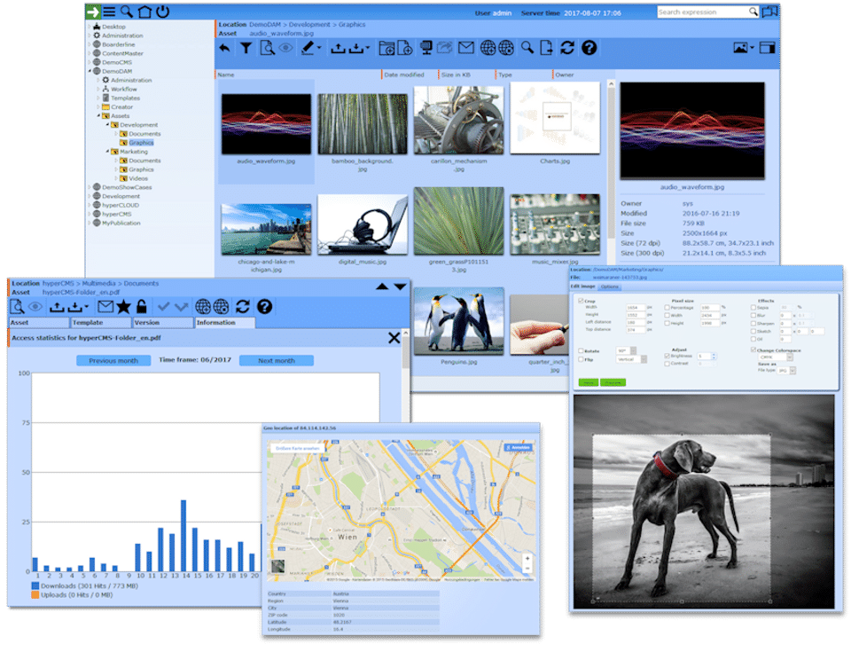 hyperCMS screenshot