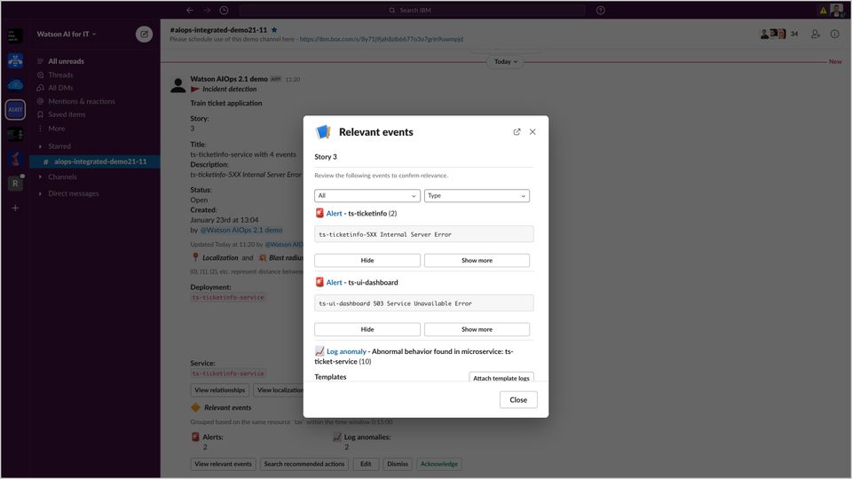 IBM Cloud Pak for Watson AIOps screenshot 1