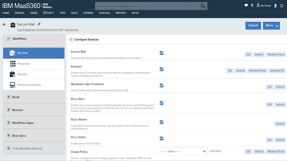 IBM MaaS360 screenshot 1