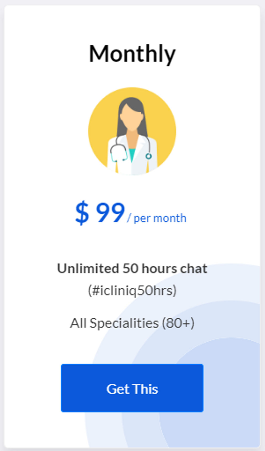 iCliniq pricing 1
