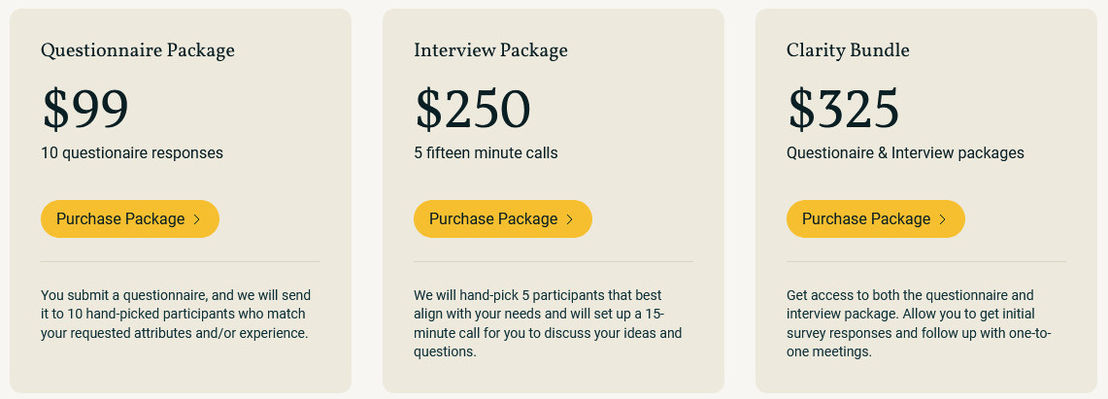 Idea Clarity pricing 1