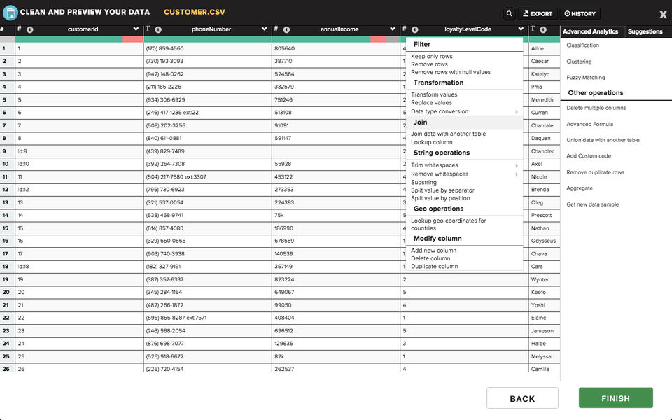 Ideata Analytics screenshot 2