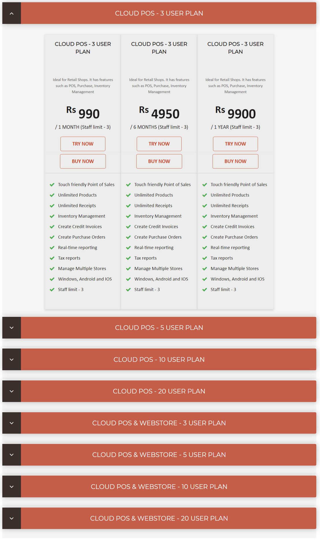 IDZlink Cloud POS pricing 1
