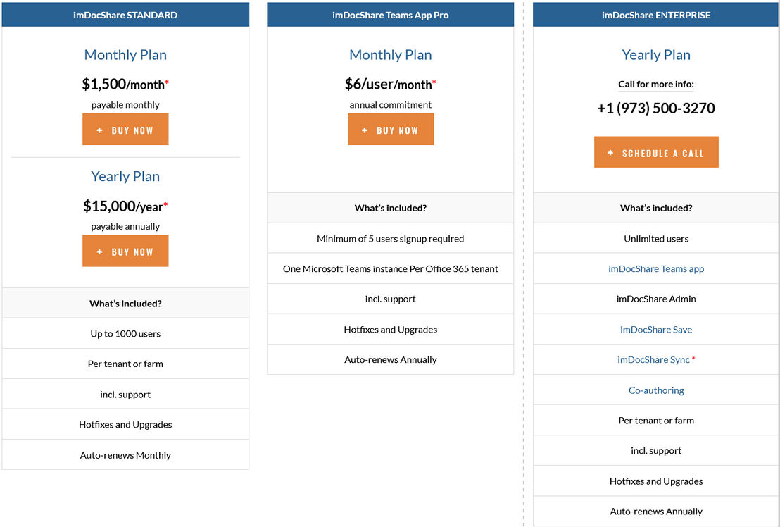 imDocShare pricing 1