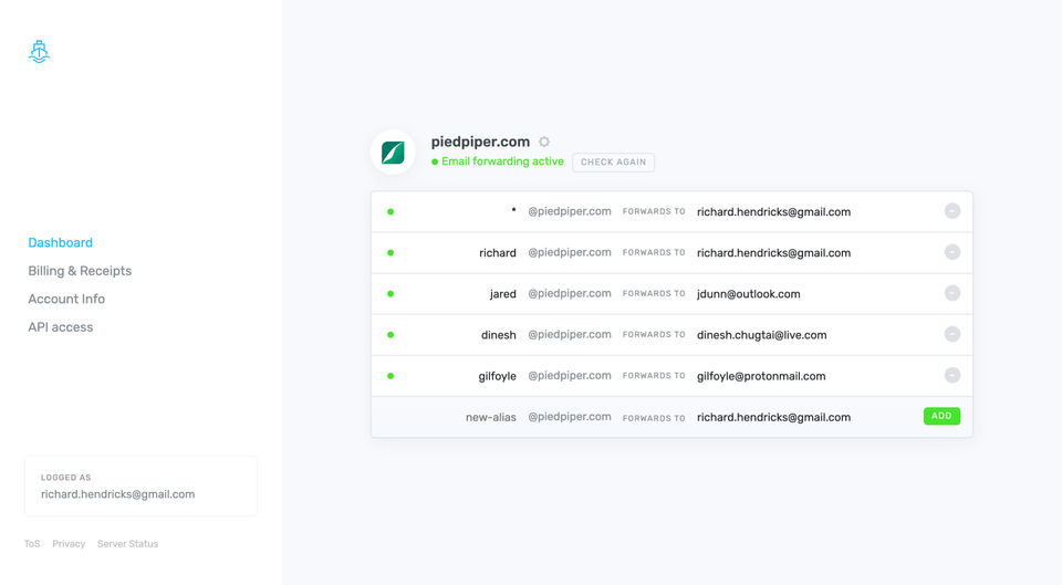 ImprovMX screenshot 1