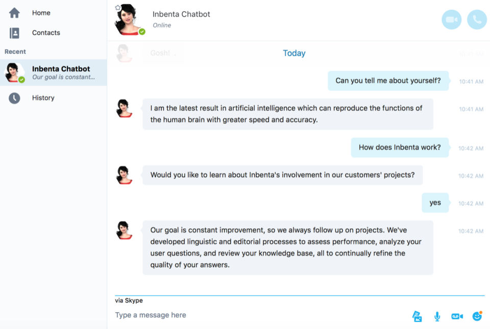 Inbenta screenshot 2