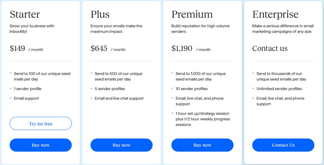 InboxAlly pricing 1