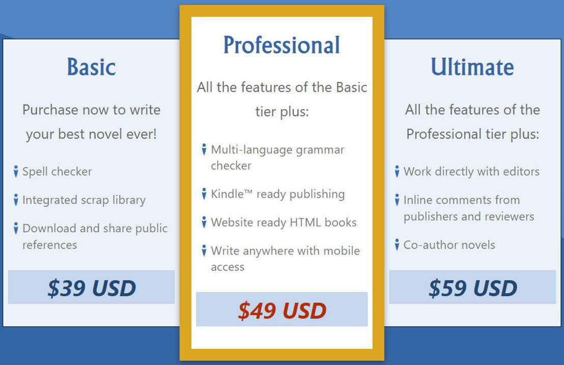 INDE Writer pricing 1