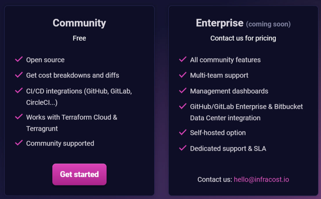 Infracost pricing 1