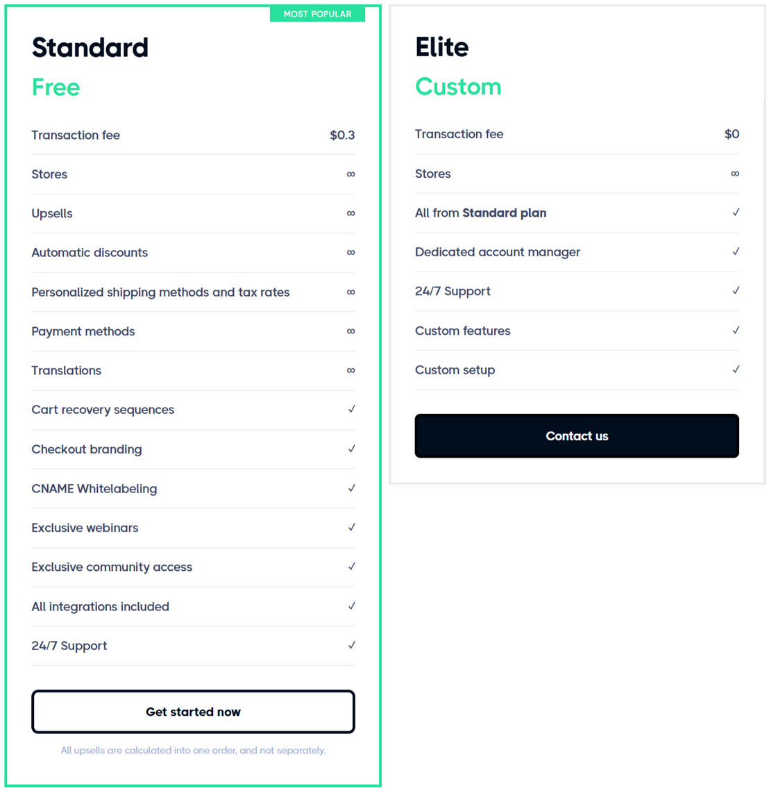 Inline Checkout pricing 1