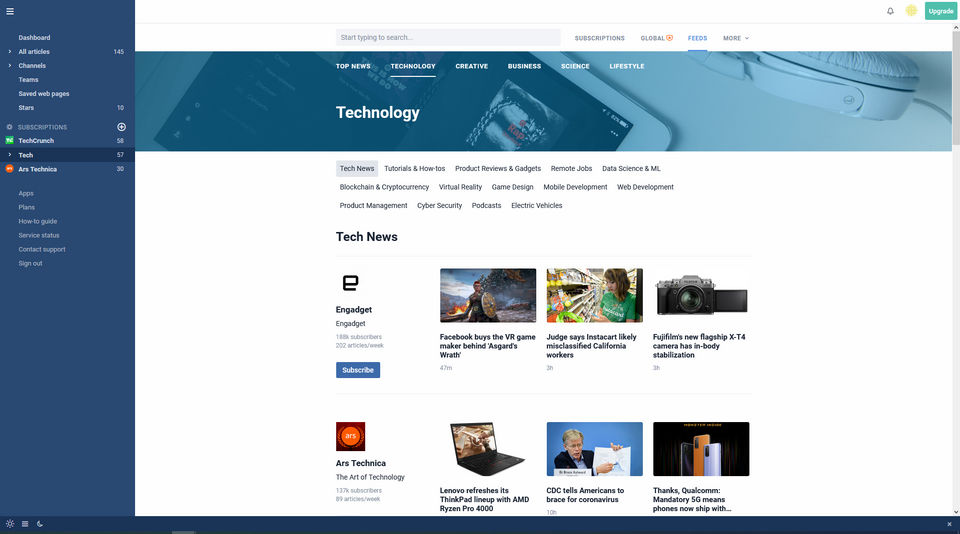 Inoreader screenshot 2
