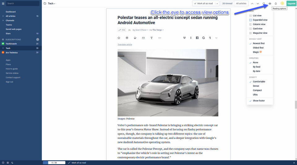 Inoreader screenshot 1